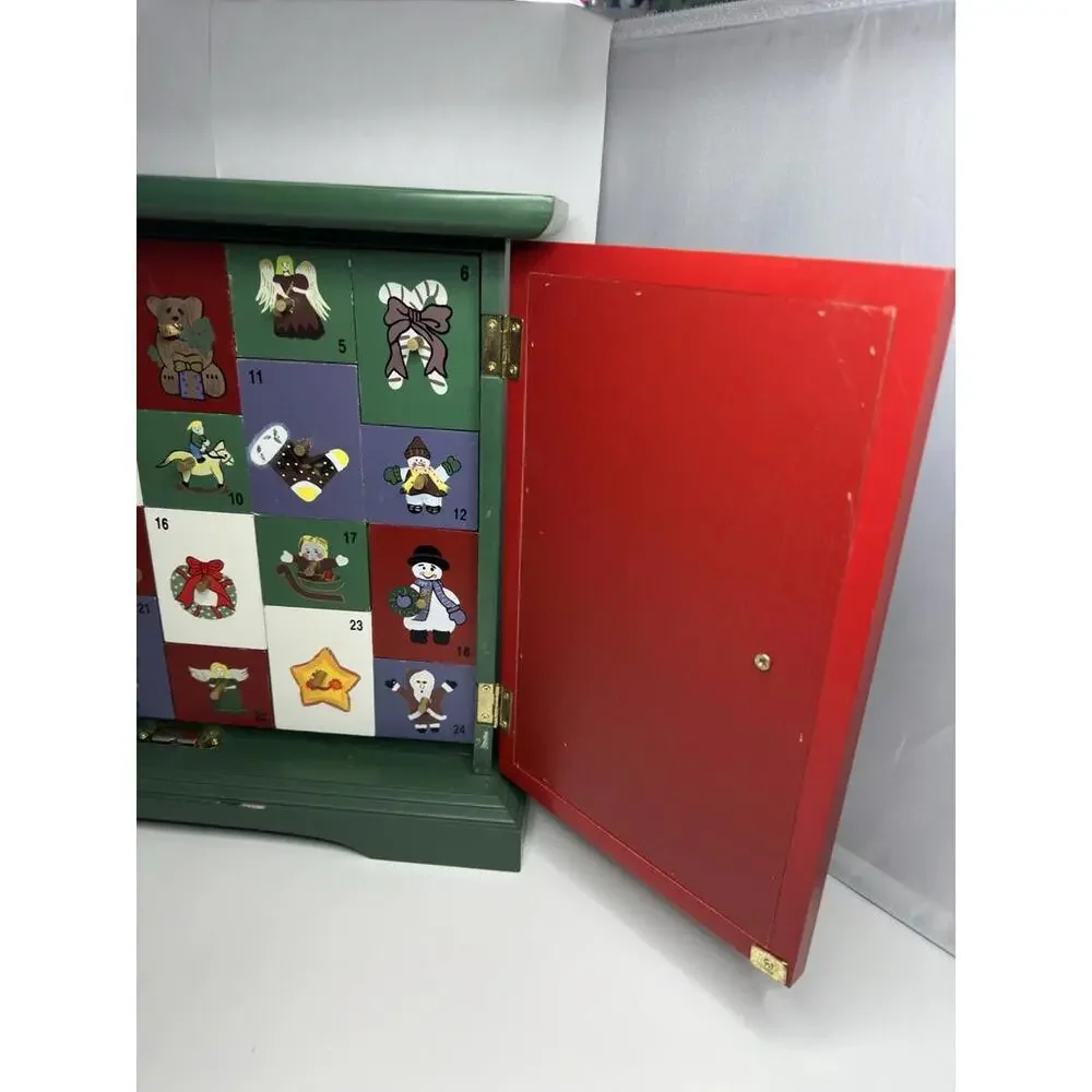 Vintage 2003 Thomas Pacconi Classics Christmas Wooden Advent Calendar w/ Drawers - Picture 8 of 9